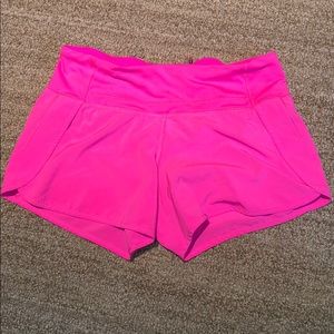 Lululemon pink speed shorts